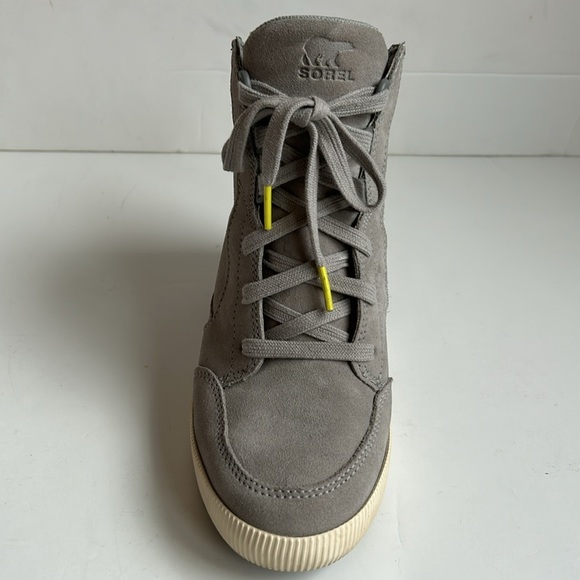 Sorel Out N About gray wedge sneaker lace up bootie waterproof suede leather up - Picture 14 of 16